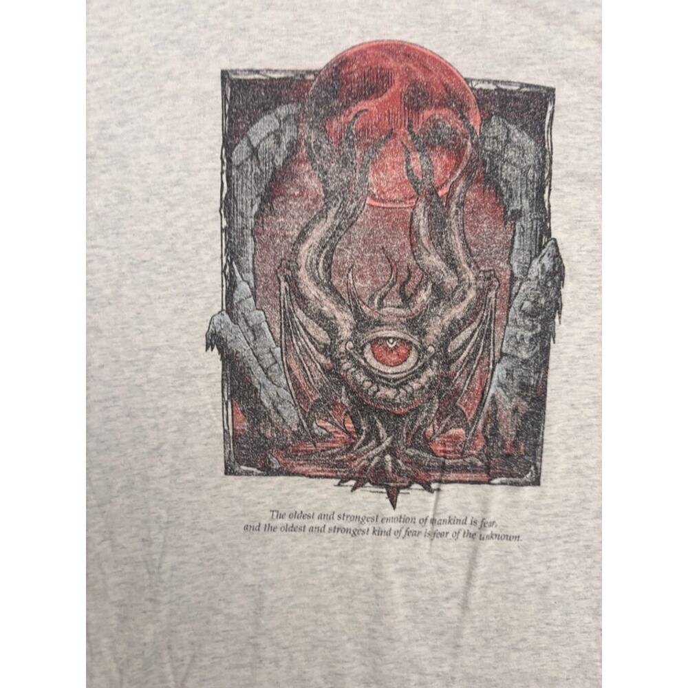 Men's Fear of the Unknown Graphic Quote T-Shirt Size M Gray